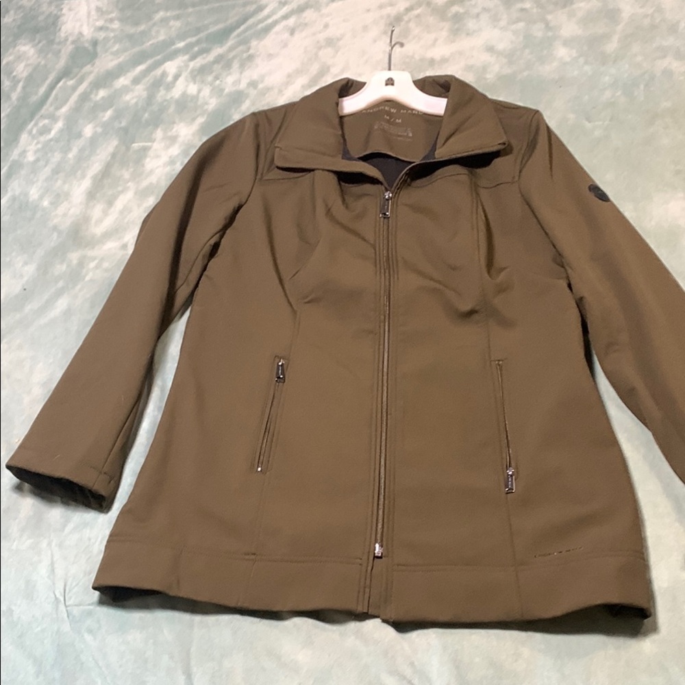 Women's Andrew Marc Olive Jacket Size M - Picture 2 of 5